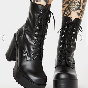 Combat Boots — Lace Up Heeled Lush Ankle Boots